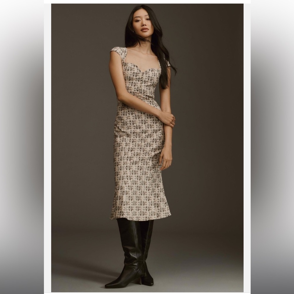 Anthropologie Cecilia fit and flare dress with a sweetheart neckline